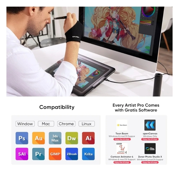 XP-Pen Drawing Tablet 13.3 Pro Graphics - Picture 8 of 13